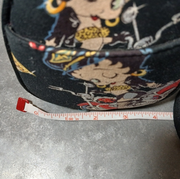 Betty Boop Black Motorcycle Roll Crossbody Roll Bag Black & Red - Picture 9 of 10